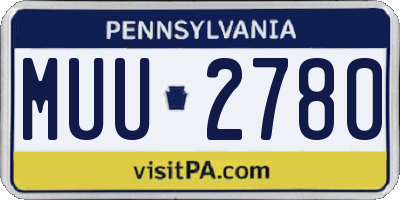 PA license plate MUU2780