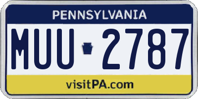PA license plate MUU2787