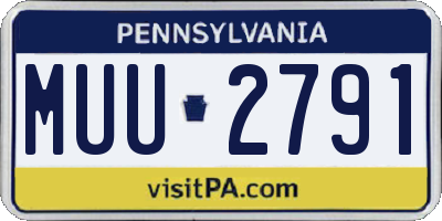 PA license plate MUU2791