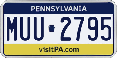 PA license plate MUU2795
