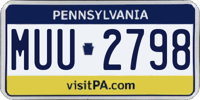 PA license plate MUU2798