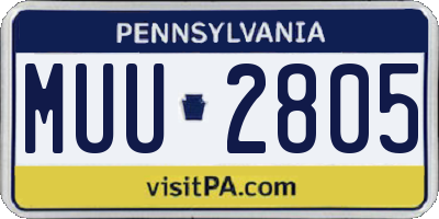 PA license plate MUU2805