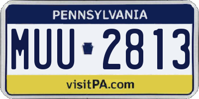 PA license plate MUU2813