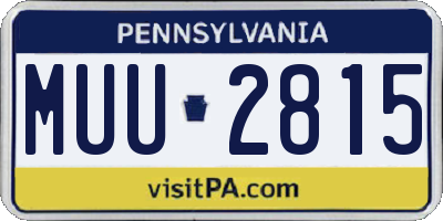 PA license plate MUU2815