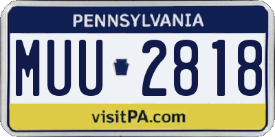 PA license plate MUU2818