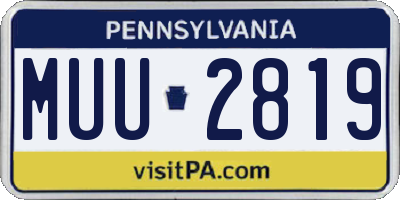 PA license plate MUU2819