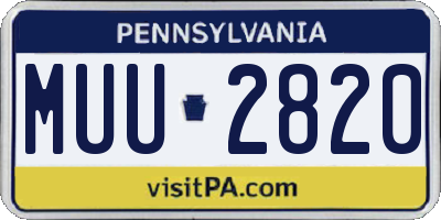 PA license plate MUU2820