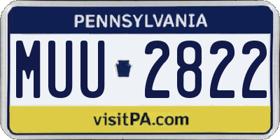 PA license plate MUU2822