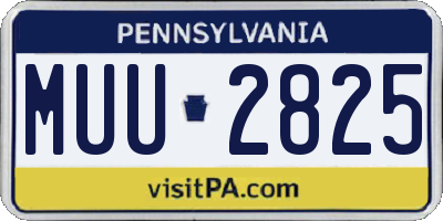PA license plate MUU2825