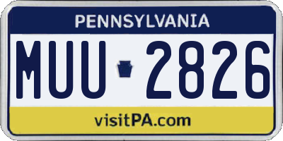 PA license plate MUU2826