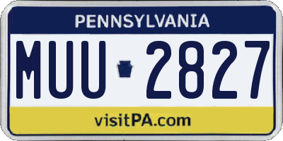 PA license plate MUU2827