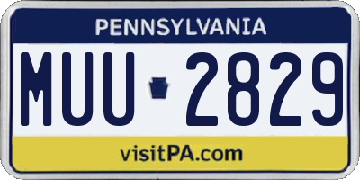 PA license plate MUU2829