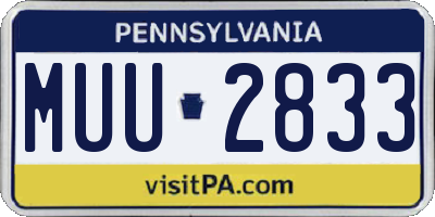 PA license plate MUU2833