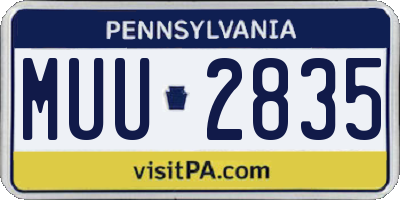 PA license plate MUU2835