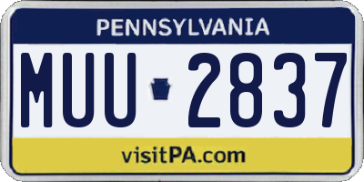 PA license plate MUU2837