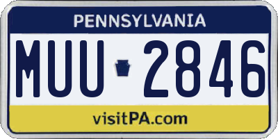 PA license plate MUU2846