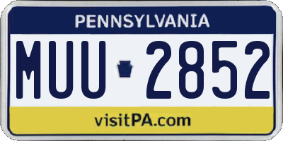 PA license plate MUU2852