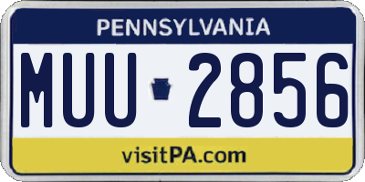 PA license plate MUU2856