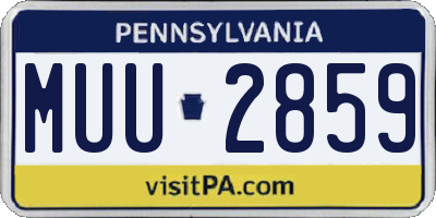 PA license plate MUU2859
