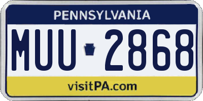 PA license plate MUU2868
