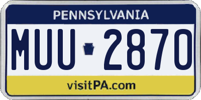 PA license plate MUU2870