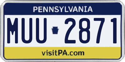 PA license plate MUU2871