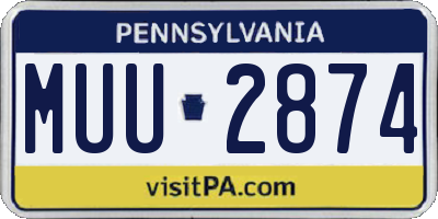 PA license plate MUU2874
