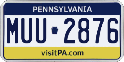 PA license plate MUU2876
