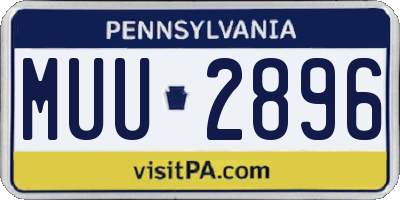 PA license plate MUU2896