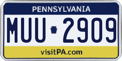 PA license plate MUU2909