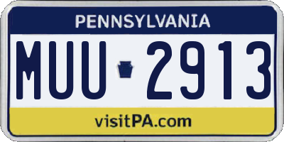 PA license plate MUU2913