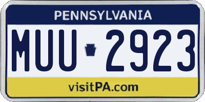 PA license plate MUU2923