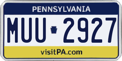 PA license plate MUU2927