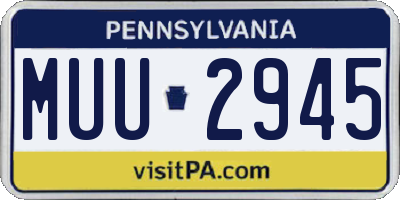 PA license plate MUU2945