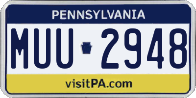 PA license plate MUU2948