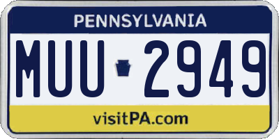 PA license plate MUU2949