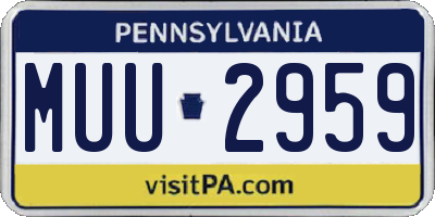 PA license plate MUU2959