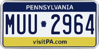 PA license plate MUU2964