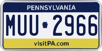 PA license plate MUU2966