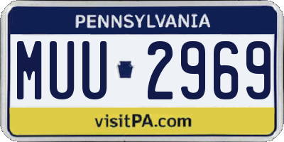 PA license plate MUU2969