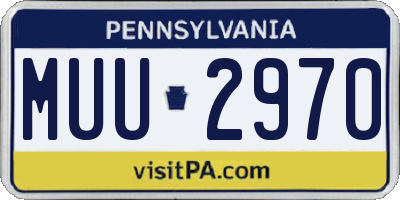 PA license plate MUU2970