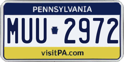 PA license plate MUU2972