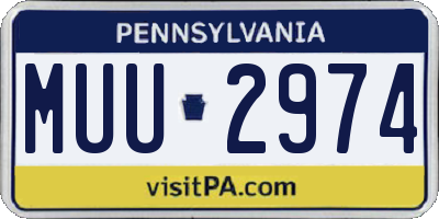 PA license plate MUU2974