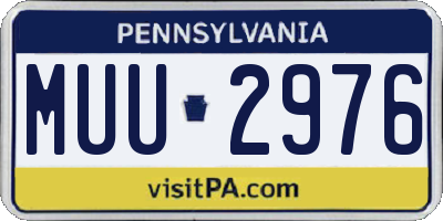 PA license plate MUU2976