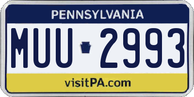 PA license plate MUU2993