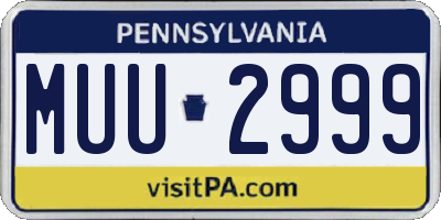 PA license plate MUU2999