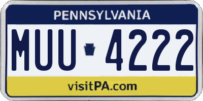 PA license plate MUU4222