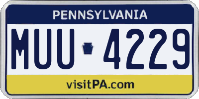 PA license plate MUU4229