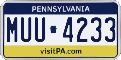 PA license plate MUU4233