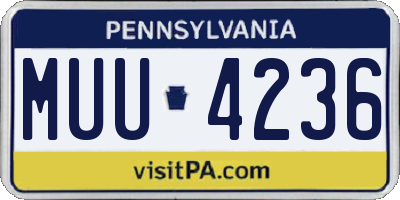 PA license plate MUU4236